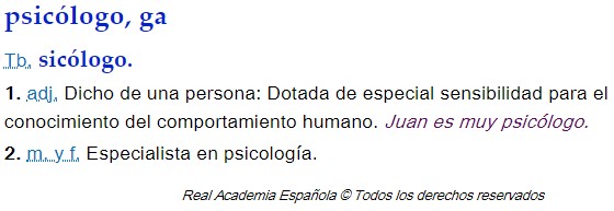 Concepto Psicólogo RAE