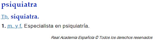Concepto Psiquiatra RAE